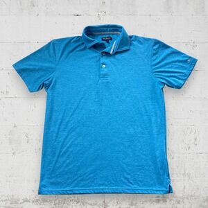 Fish Hippie Co. Polo Collection Shirt Mens M‎ Blue Short Sleeve